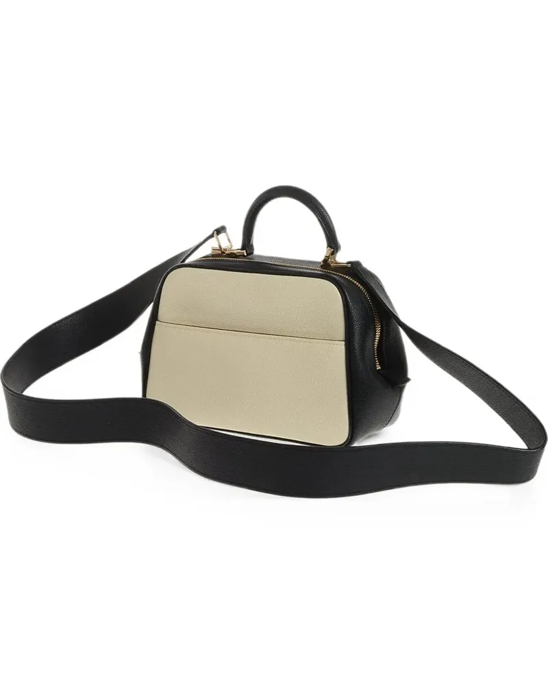 Valextra bicolor leather tote bag - Schwarz Schwarz