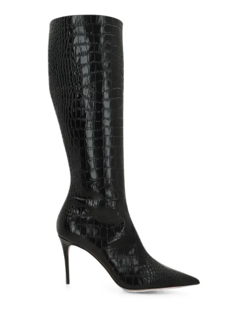 Paris Texas Vera crocodile-effect leather boots - Grau Grau
