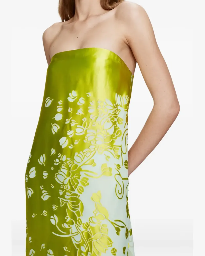 Christopher Esber Schulterfreies Burnout Maxikleid - Grün Grün