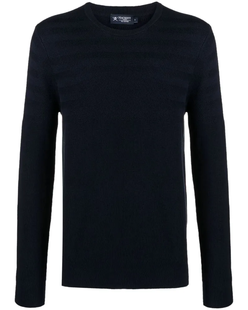 Hackett Pullover mit Fischgrätenmuster Blau