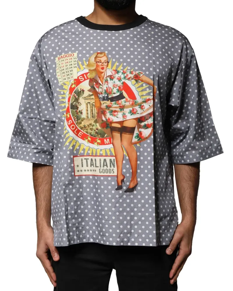 Dolce & Gabbana Pin-up-T-Shirt mit Polka Dots - Grau Grau