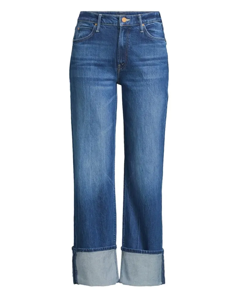 Mother Duster Jeans mit Schachbrett - Blau Blau