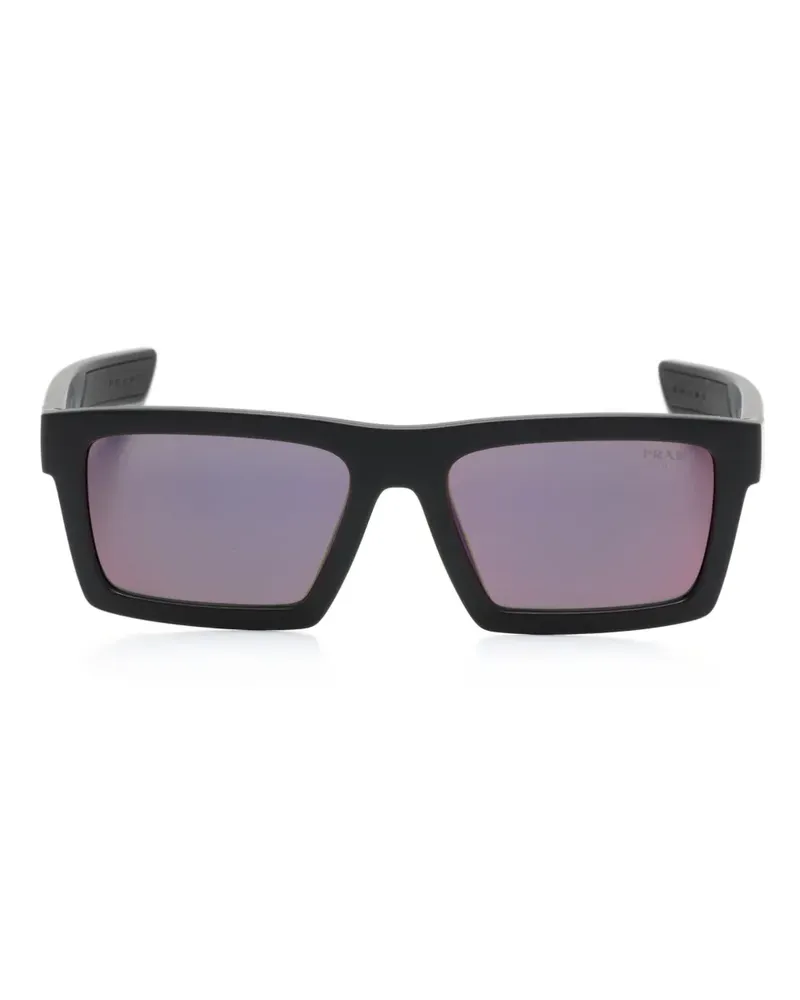 Prada Sonnenbrille mit eckigem Gestell - Schwarz Schwarz