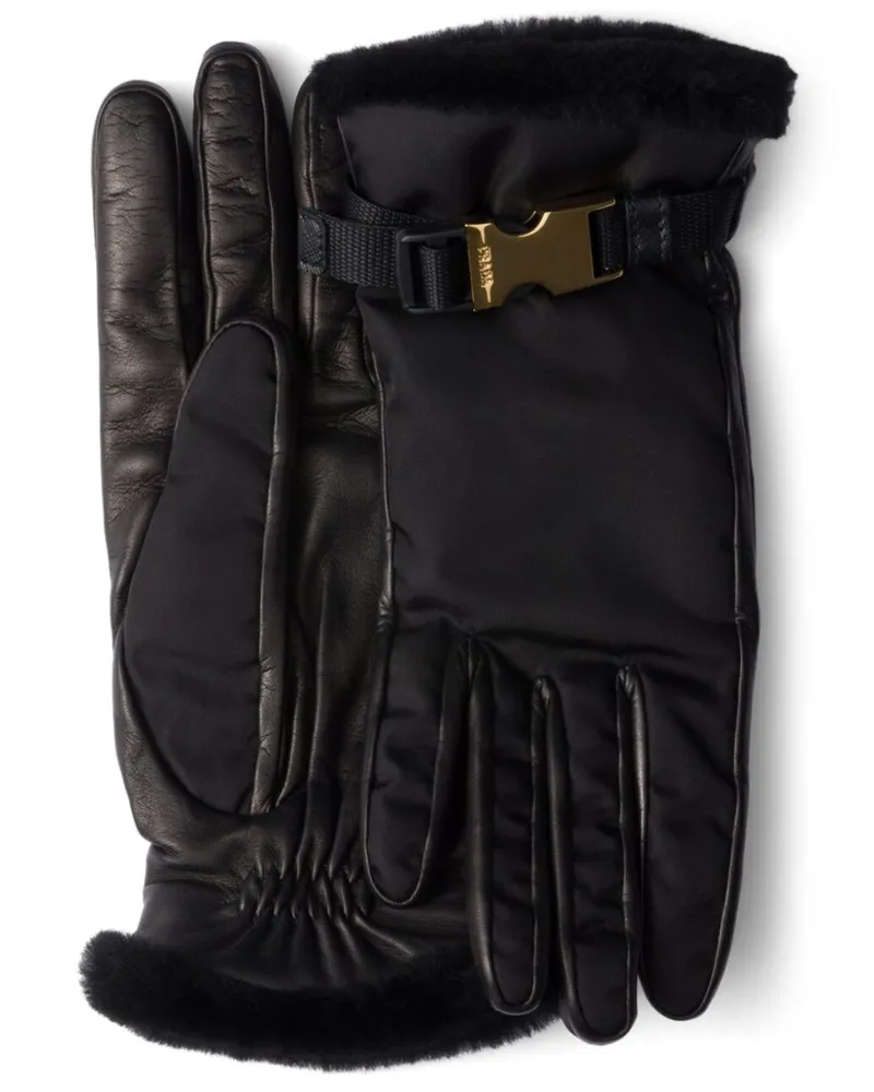 Prada Handschuhe aus Re-Nylon - Schwarz Schwarz