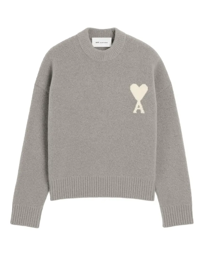 AMI Paris Alpaka-Pullover mit Ami de Coeur - Grau Grau