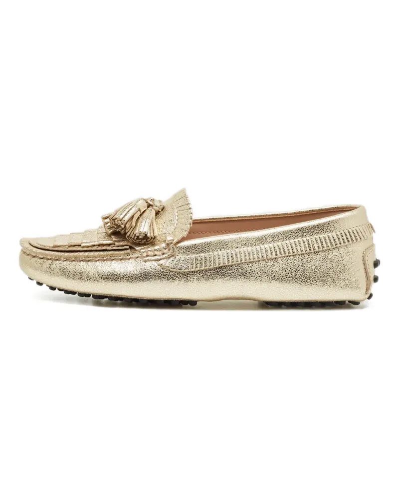 TOD'S metallic-effect tassel loafers - Gold Gold