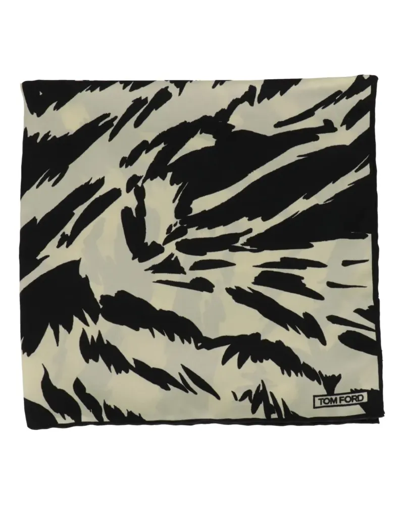 Tom Ford abstract-print pocket square - Schwarz Schwarz