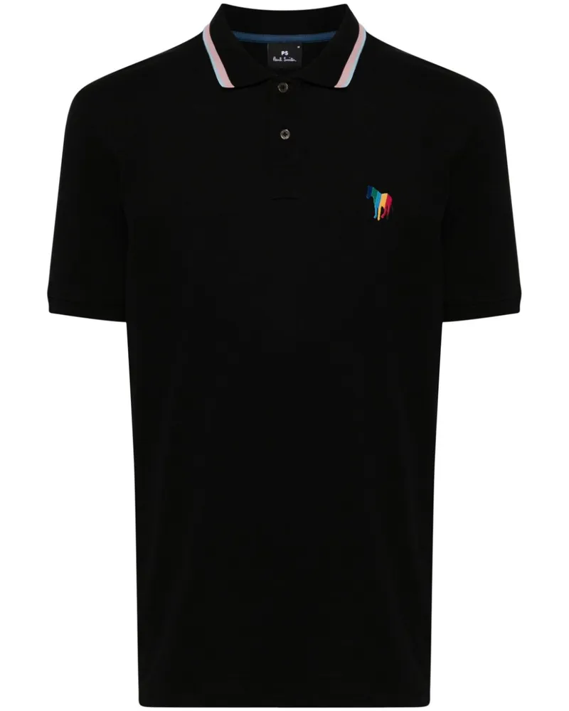 Paul Smith Poloshirt mit Zebra-Motiv - Schwarz Schwarz