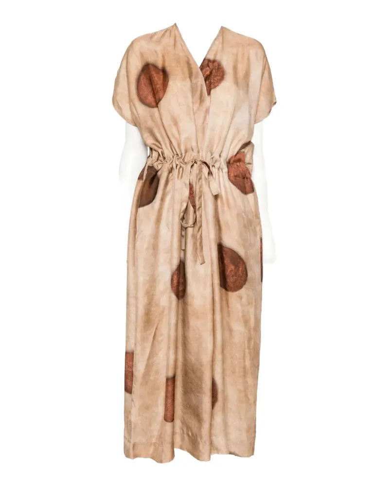 Uma Wang Acre drawstring-waist maxi dress - Braun Braun