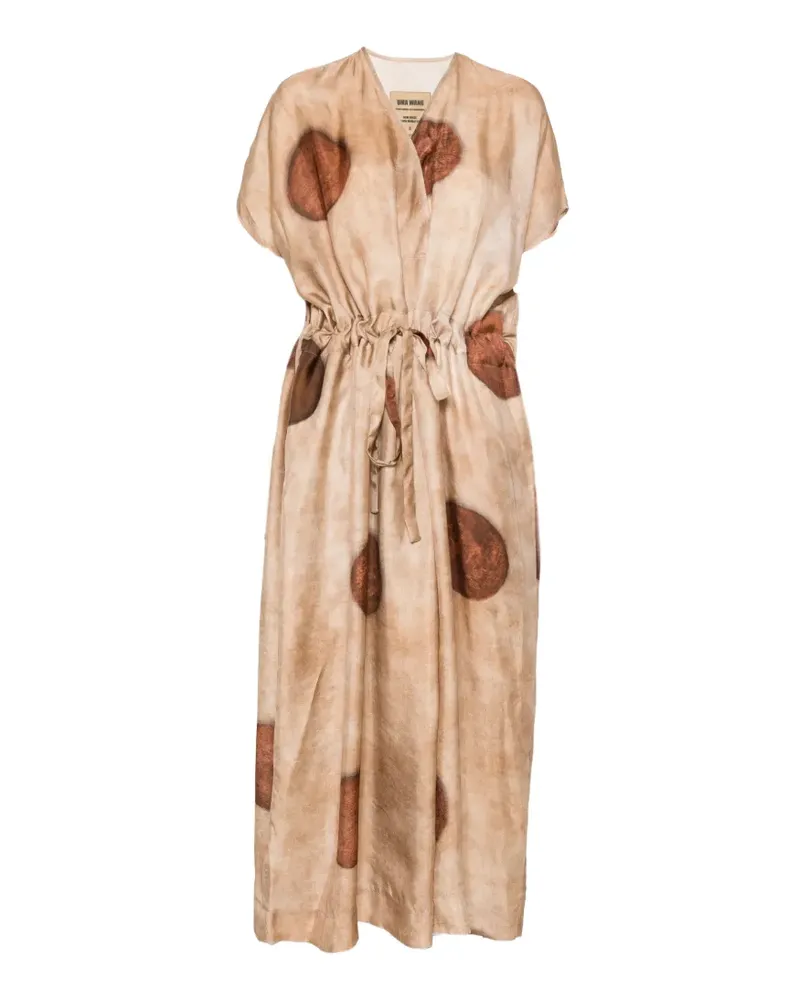 Uma Wang Acre drawstring-waist maxi dress - Braun Braun