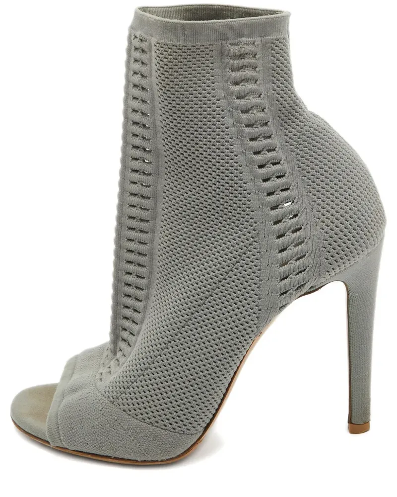 Gianvito Rossi Gestrickte Peeptoe-Stiefel - Grau Grau