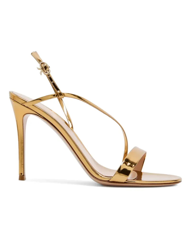 Gianvito Rossi Manhattan metallic-effect strappy sandals - Gold Gold