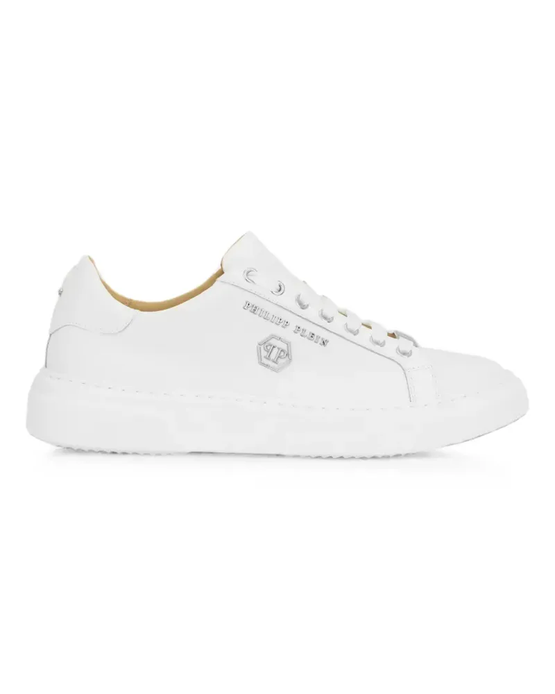 Philipp Plein leather lo-top sneakers Hexagon - Weiß Weiß