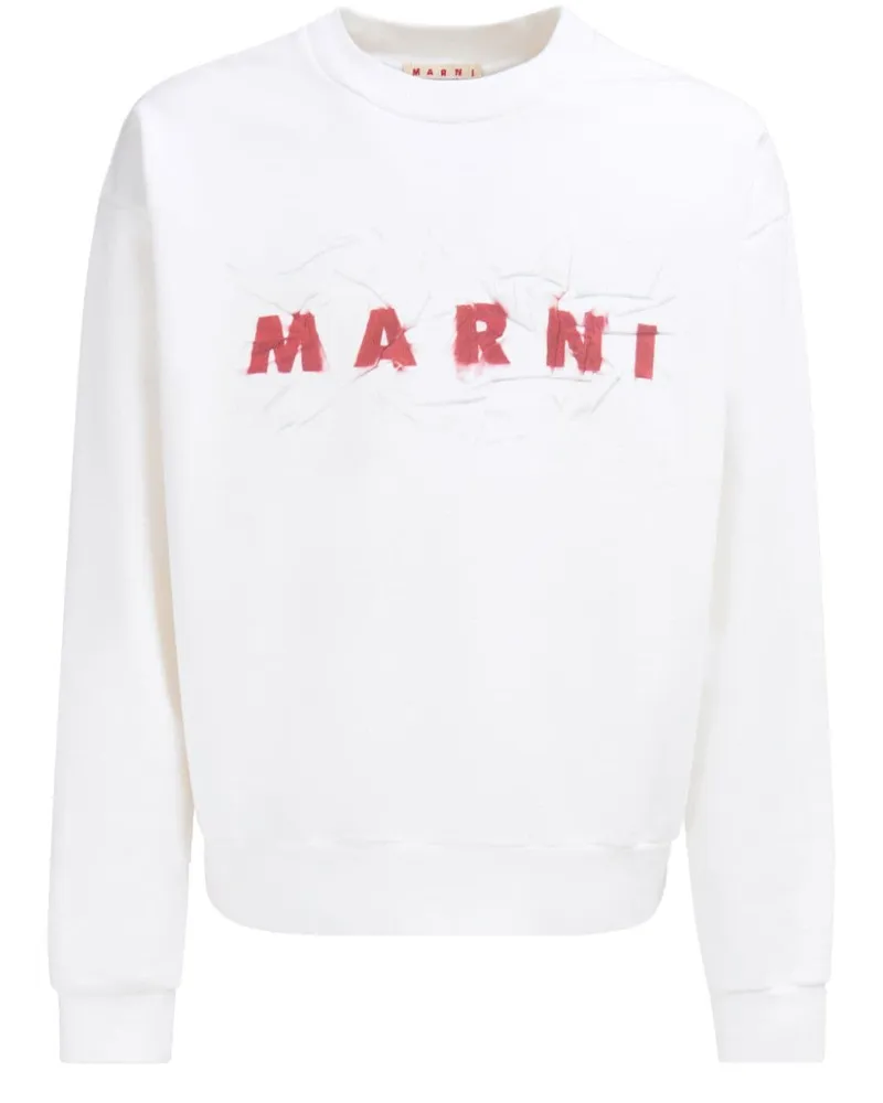 Marni Sweatshirt mit Logo-Print Weiß