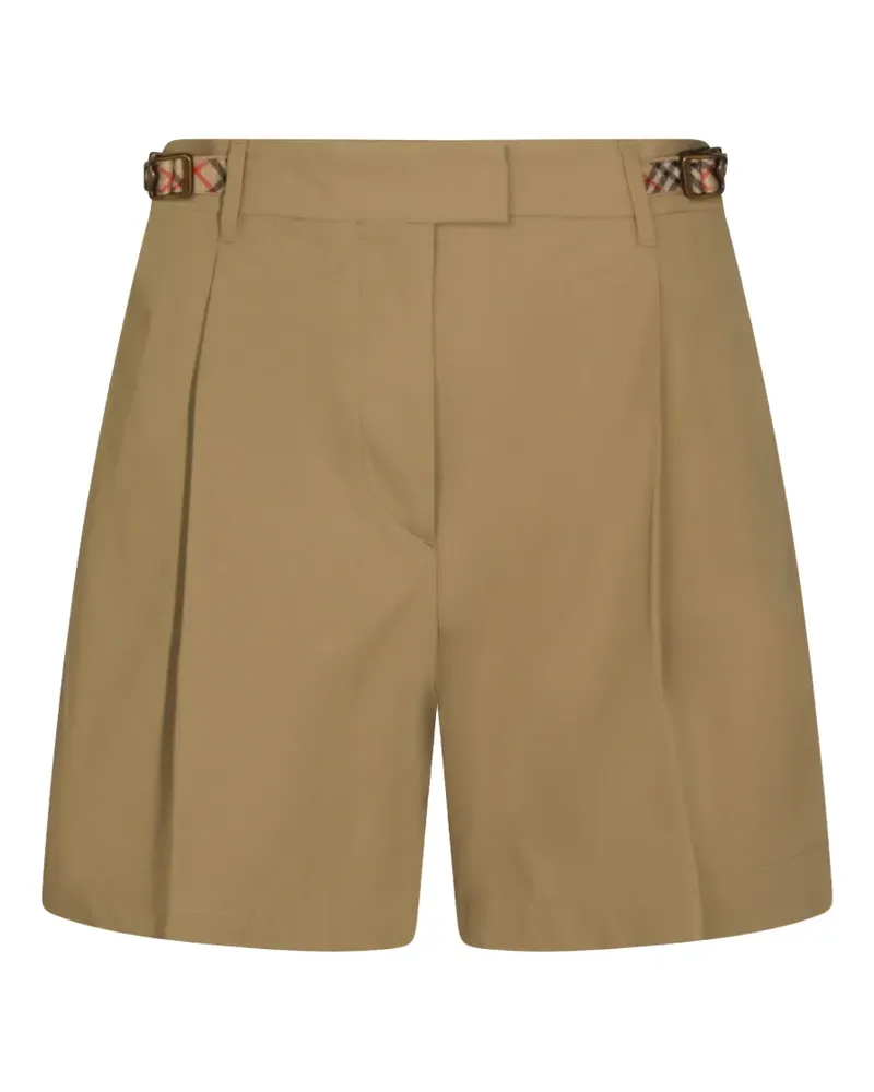 Burberry pleated buckle-detail shorts - Nude Nude