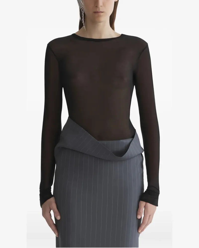 Thierry Mugler Oberteil mit langen Ärmeln - Schwarz Schwarz