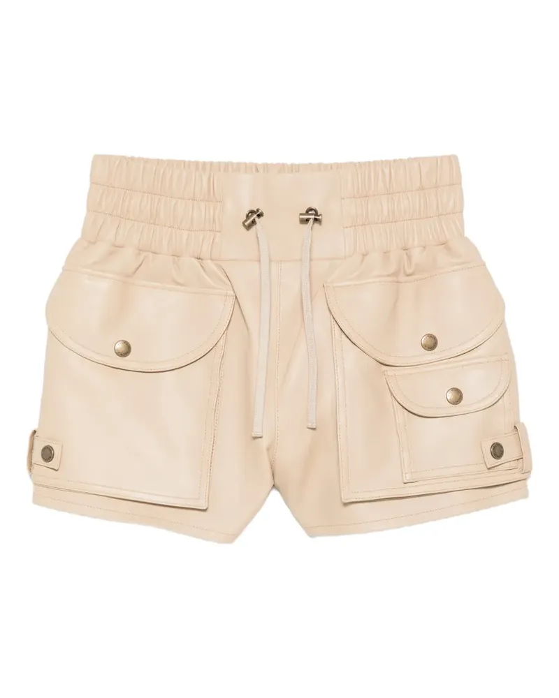 Balmain leather shorts - Nude Nude