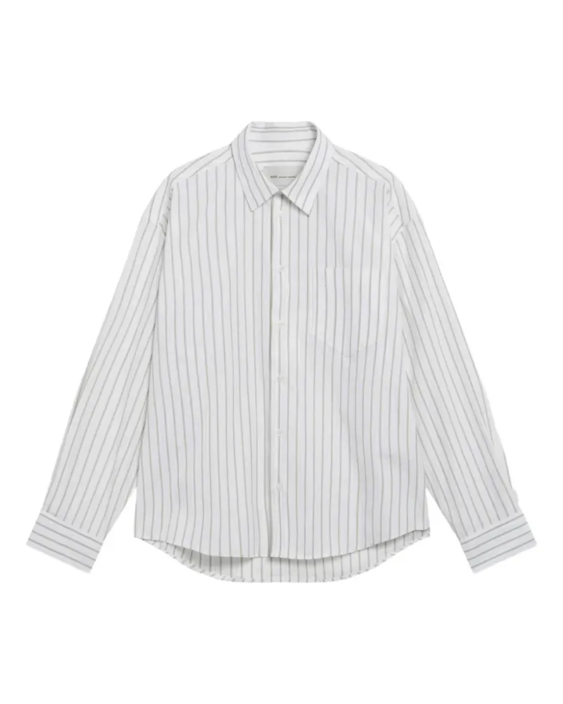 AMI Paris striped button-down boxy-fit shirt - Weiß Weiß