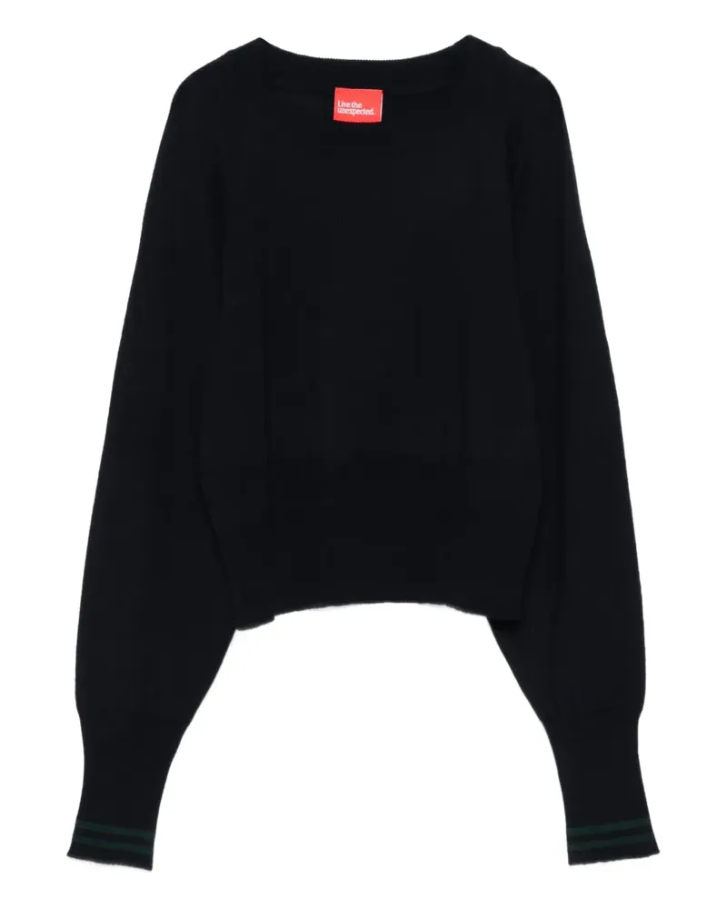 ..,merci Pullover mit gestreiften Bündchen - Blau Blau