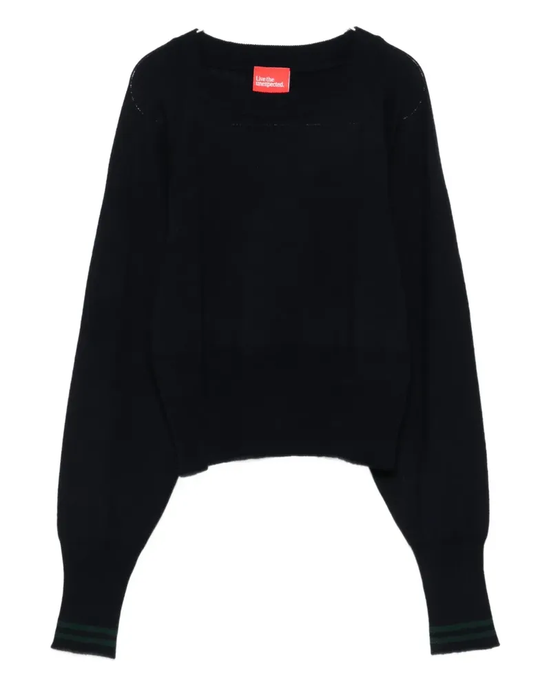 ..,merci Pullover mit gestreiften Bündchen - Blau Blau