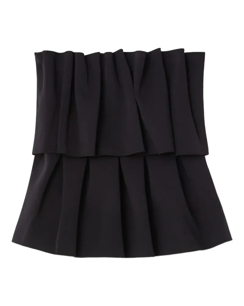 House of Dagmar Gerüschtes Schlauchtop - Schwarz Schwarz