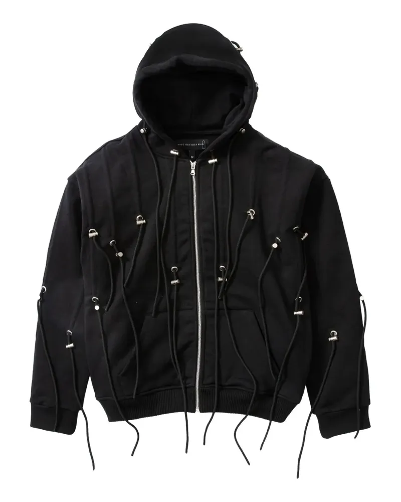 WHO DECIDES WAR String Theory Hoodie - Schwarz Schwarz