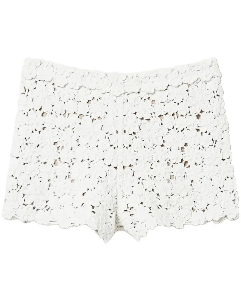 Twin-Set Shorts mit Blumenstickerei - Nude Nude