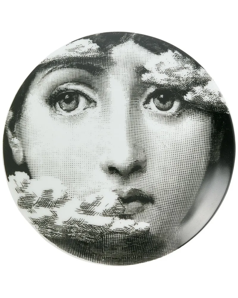 Fornasetti Schüssel mit Gesicht-Print Weiß