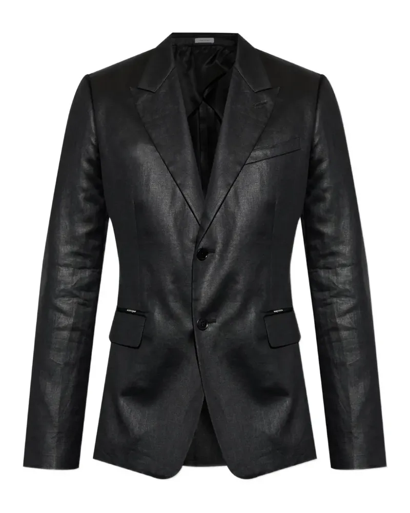 Alexander McQueen linen double-vent blazer - Schwarz Schwarz