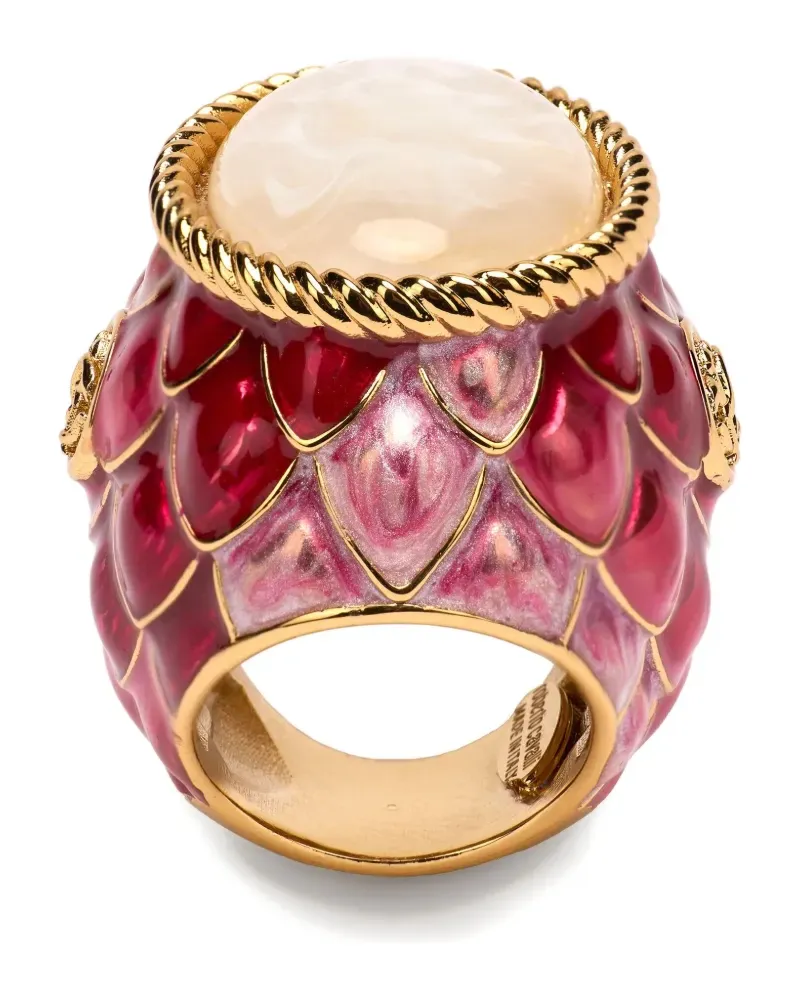 Roberto Cavalli Statement-Ring mit Wellensaum - Gold Gold