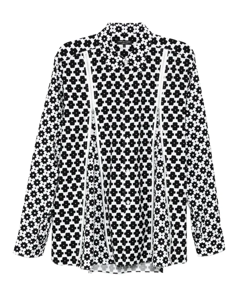 Comme des Garçons Reißverschluss-Hemd mit geometrischem Print - Schwarz Schwarz