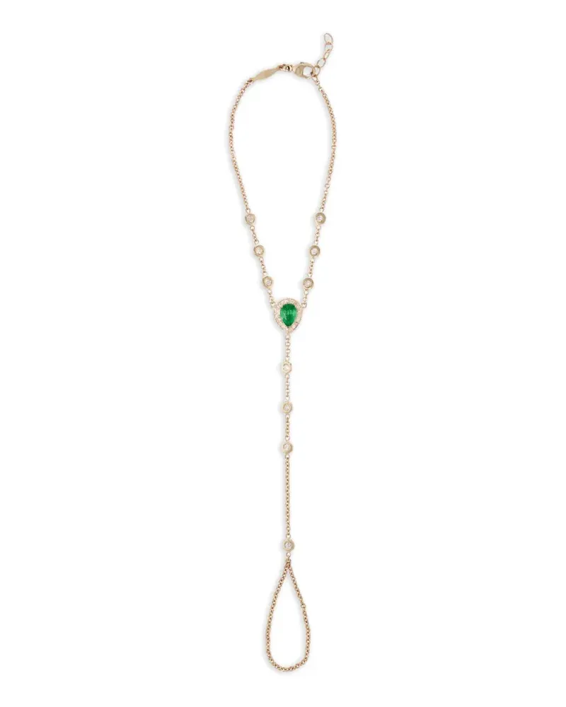 Jacquie Aiche 14kt Gelbgoldarmband mit Smaragd und Diamant Gelb