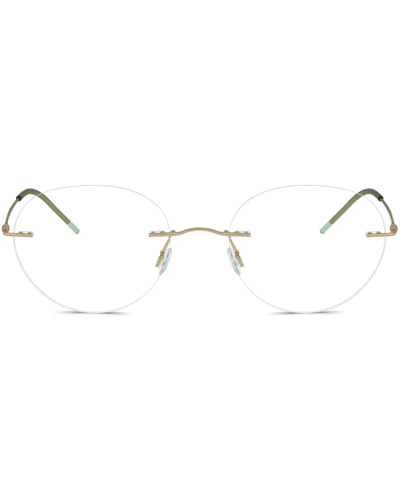 Giorgio Armani Rahmenlose Sonnenbrille mit runden Gläsern - Gold Gold