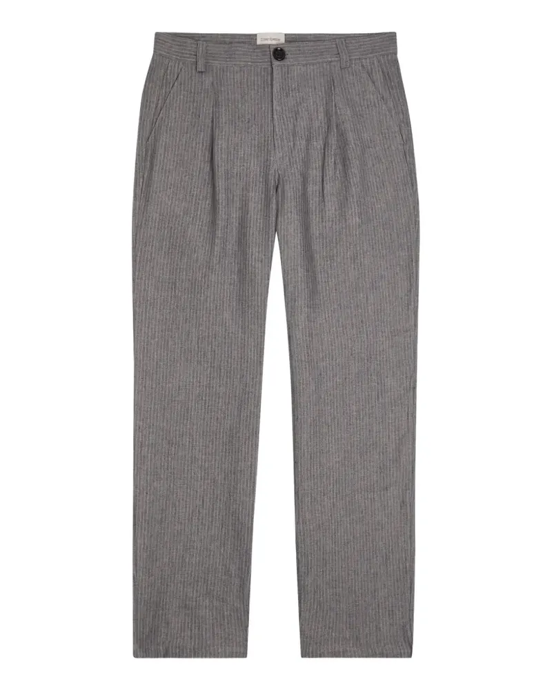 Oliver Spencer Wilkins pleated pinstripe-pattern trousers - Grau Grau