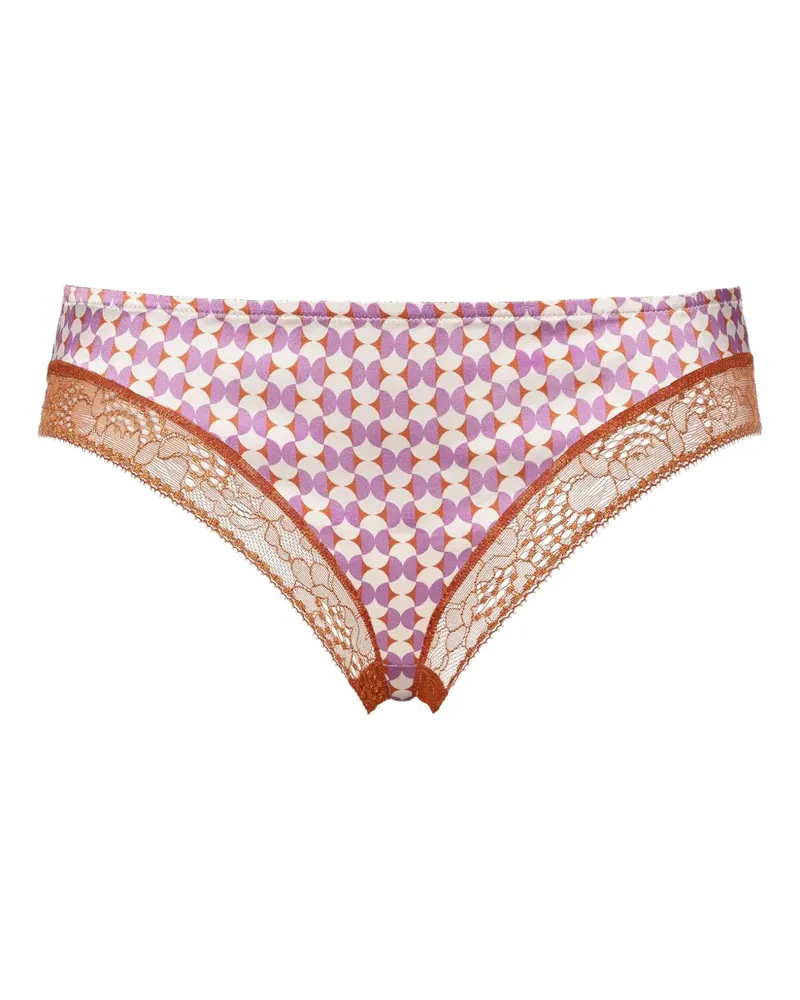 Eres Spitzen-Tanga mit geometrischem Print - Violett Violett