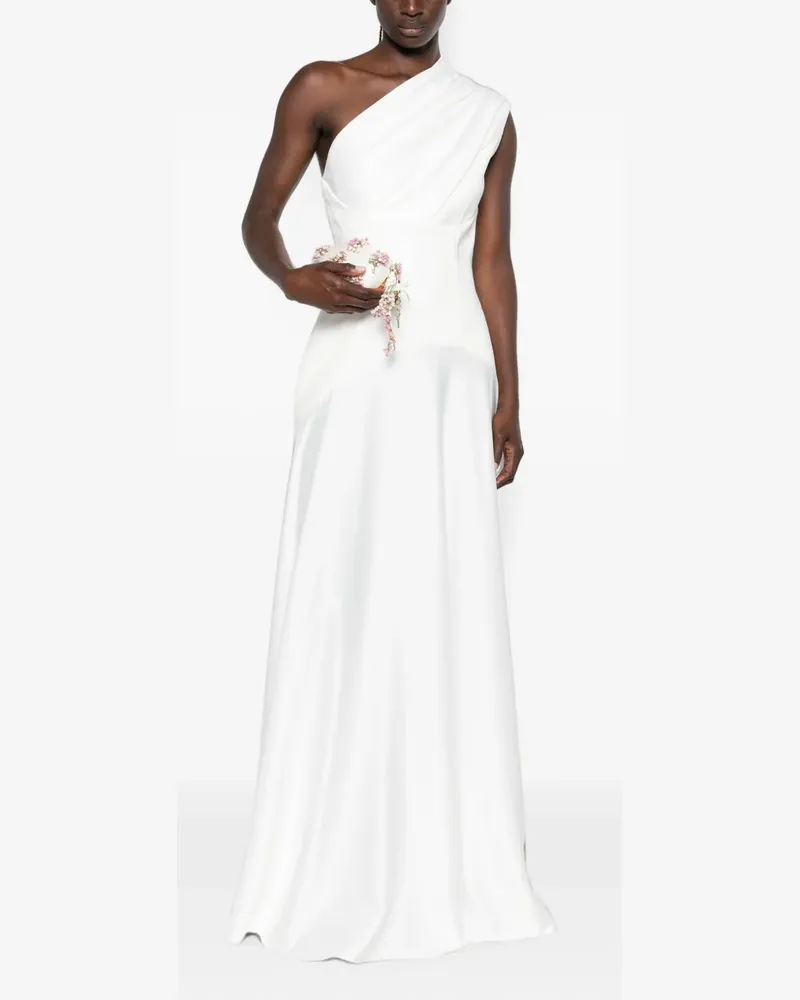 Solace London one-shoulder draped maxi dress - Weiß Weiß