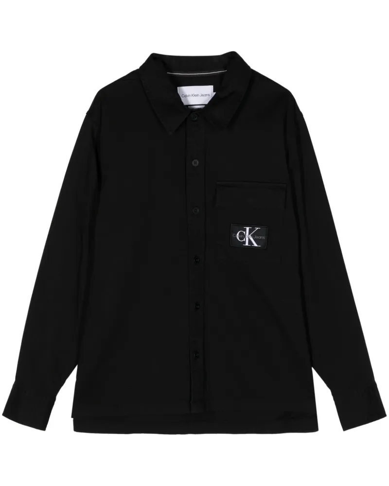 Calvin Klein Utility Hemd mit Logo-Print - Schwarz Schwarz