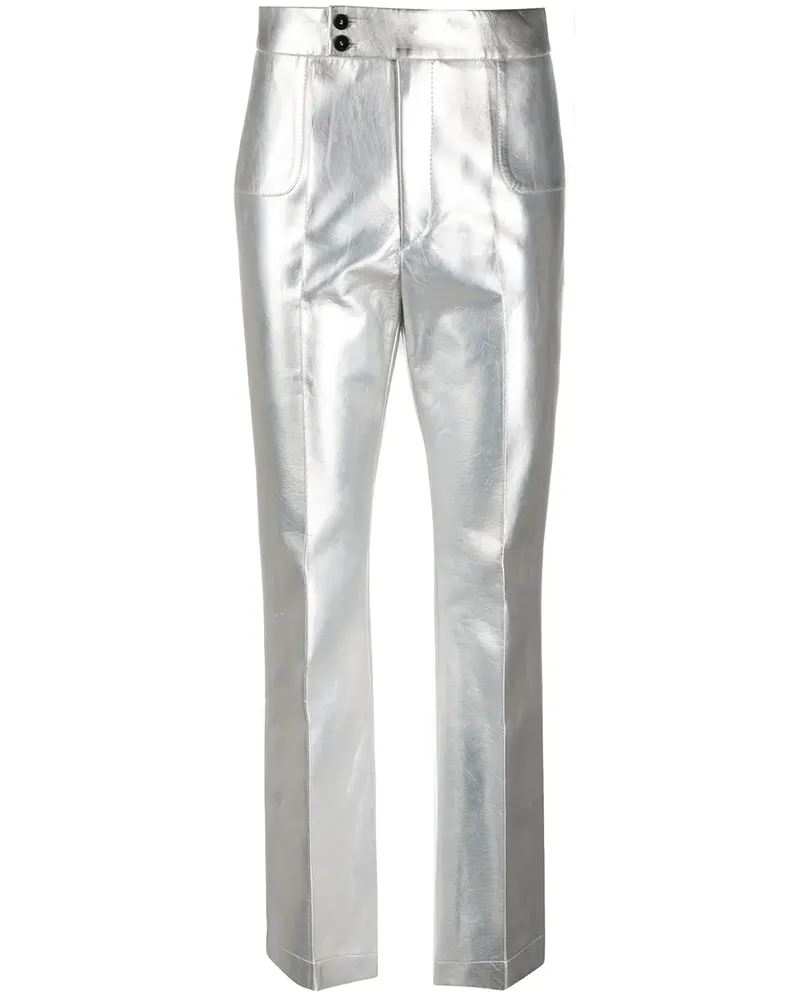 Philosophy Di Lorenzo Serafini Gerade Hose im Metallic-Look - Silber Silber