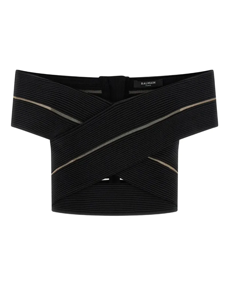 Balmain off-the-shoulder top - Schwarz Schwarz