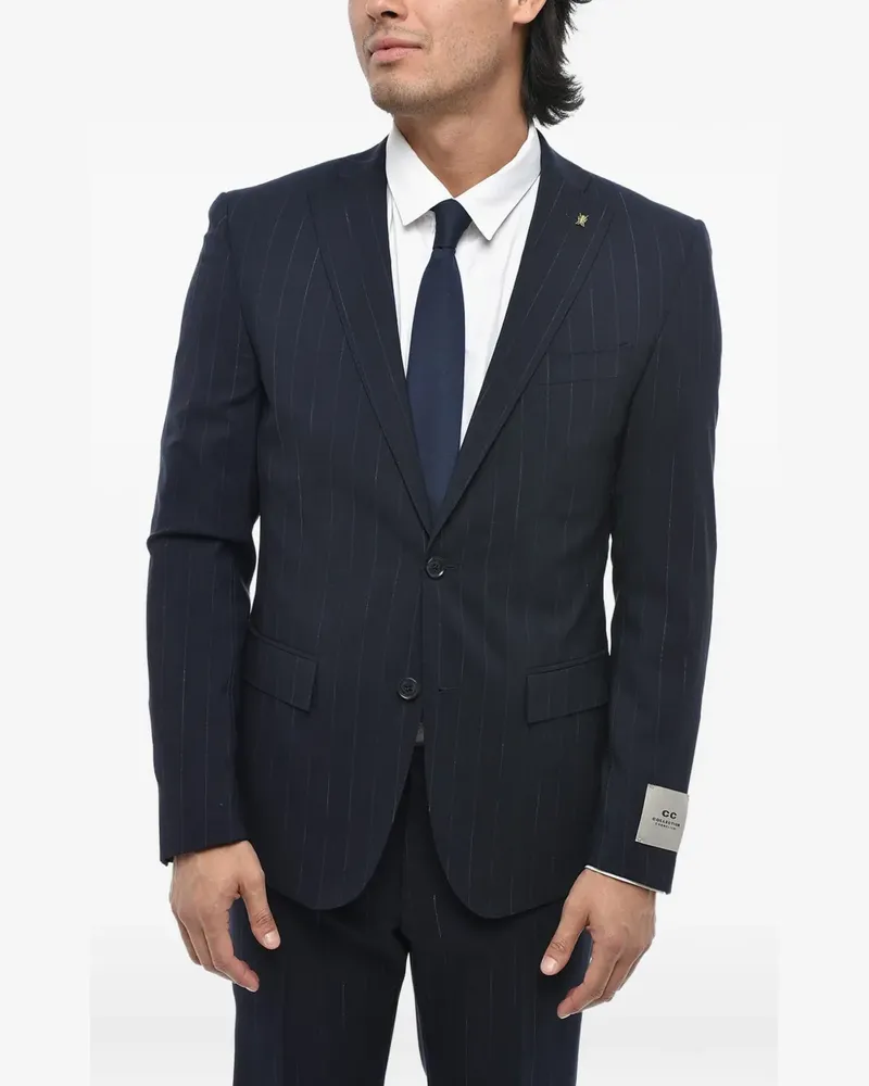 Corneliani pinstripe-pattern single-breasted suit - Blau Blau