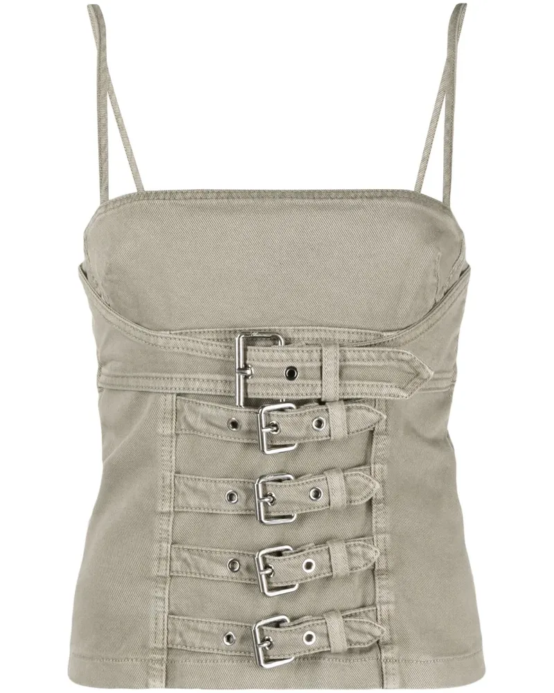 Blumarine Jeans-Top mit Schnallendetail - Grau Grau