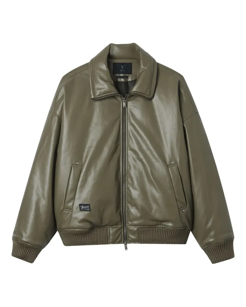 FIVE CM Stehkragen-Jacke mit gerippten Bündchen - Grün Grün