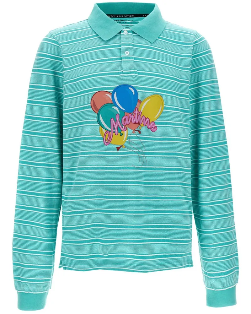 Martine Rose Gestreiftes Poloshirt - Blau Blau