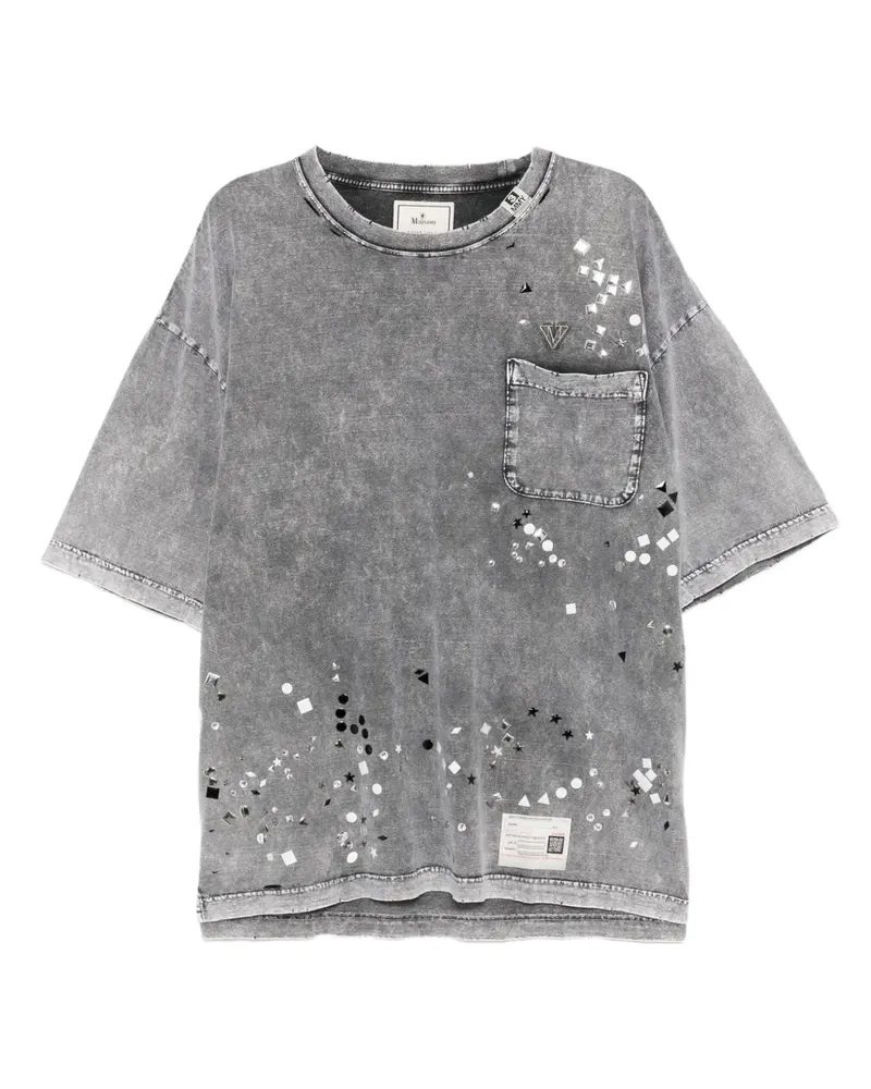 MIHARAYASUHIRO T-Shirt mit geometrischer Verzierung - Grau Grau