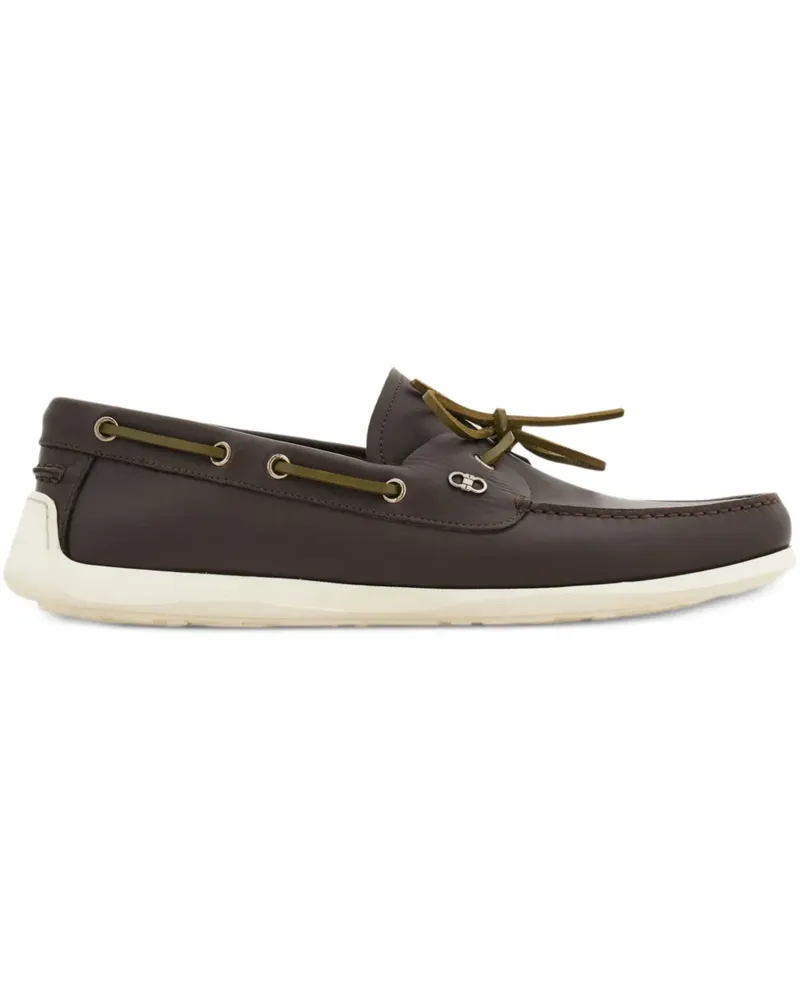 Ferragamo Segelschuhe mit Gancini-Schild - Braun Braun