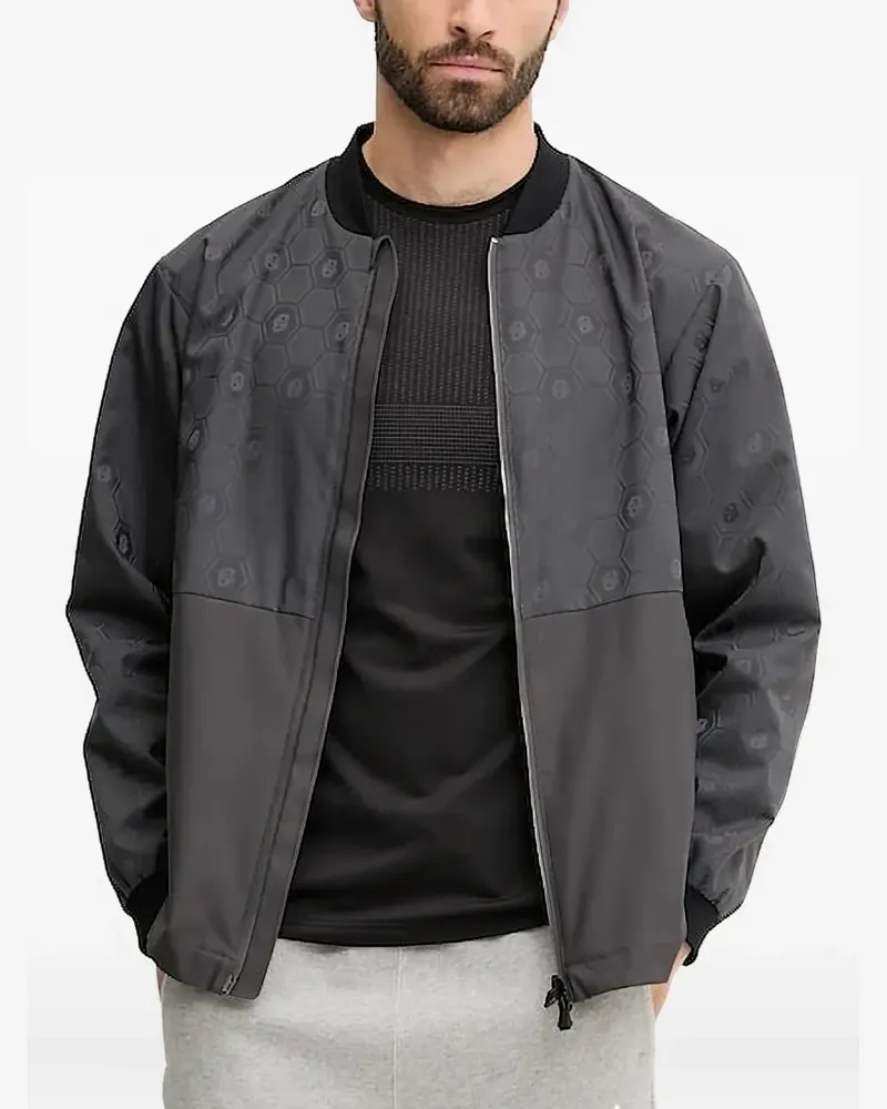 HUGO BOSS Bomberjacke mit sechseckigem Muster - Grau Grau