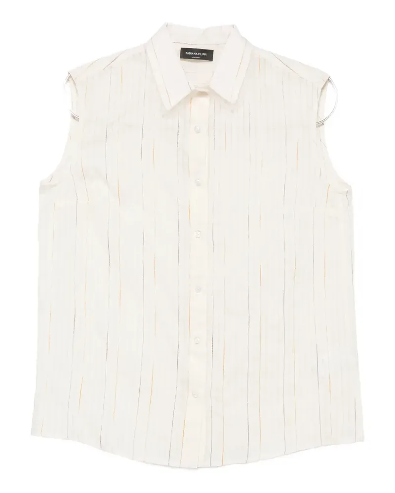 Fabiana Filippi pinstriped sleeveless shirt - Nude Nude