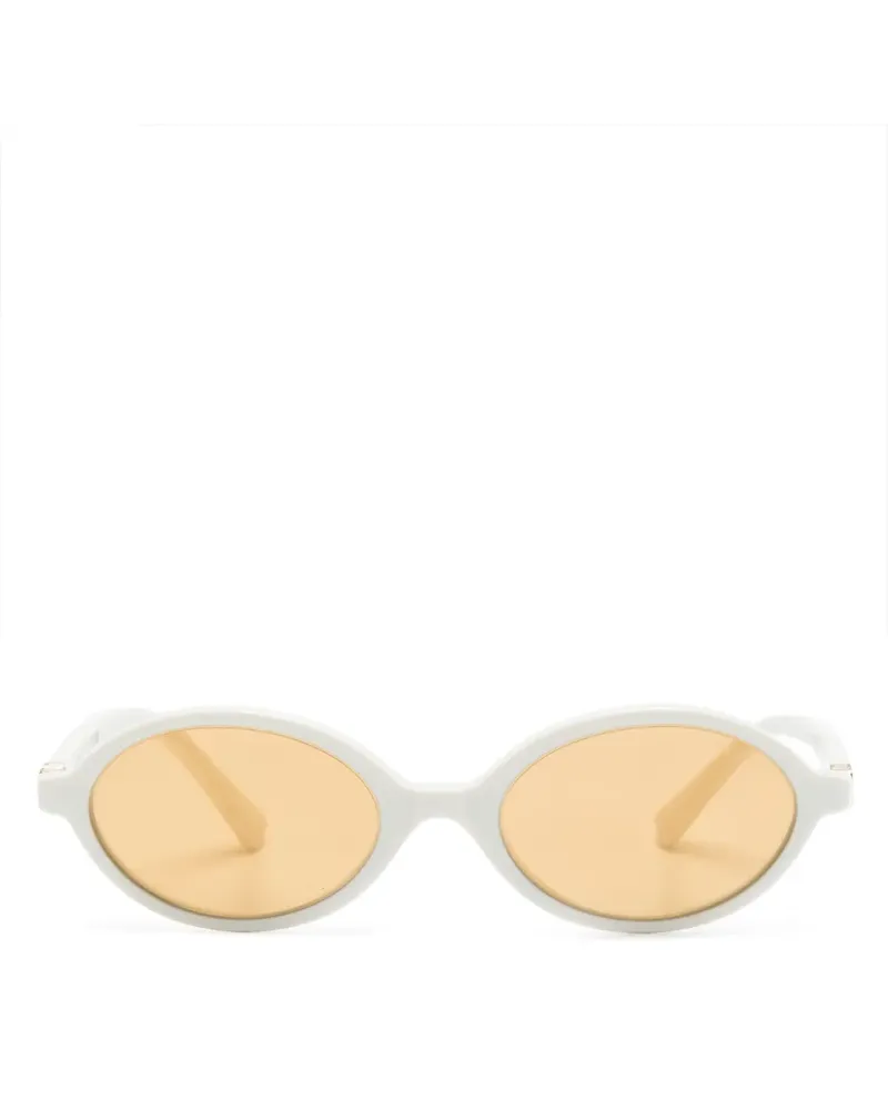Miu Miu Sonnenbrille mit ovalem Gestell - Weiß Weiß