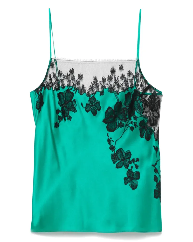 Carine Gilson Pyjamaoberteil mit Spitze - Grün Grün