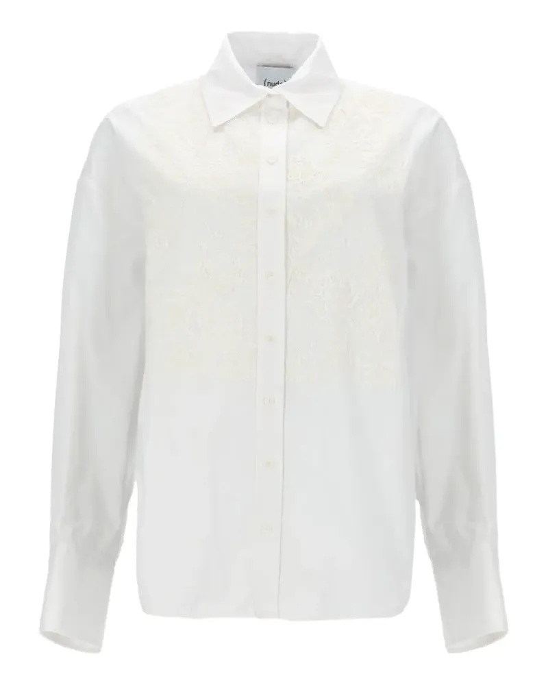 NUDE lace-panelled cotton shirt - Weiß Weiß